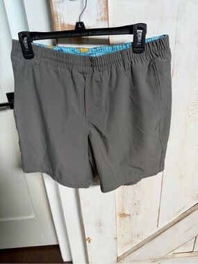Birdie Bound Gray Swim Trunks with boxer brief like liner 0255